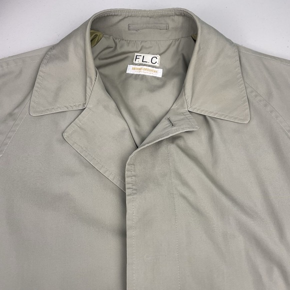80s Brooks Brothers Trench Coat 40R Mens Unlined Beige VGUC - Picture 1 of 12